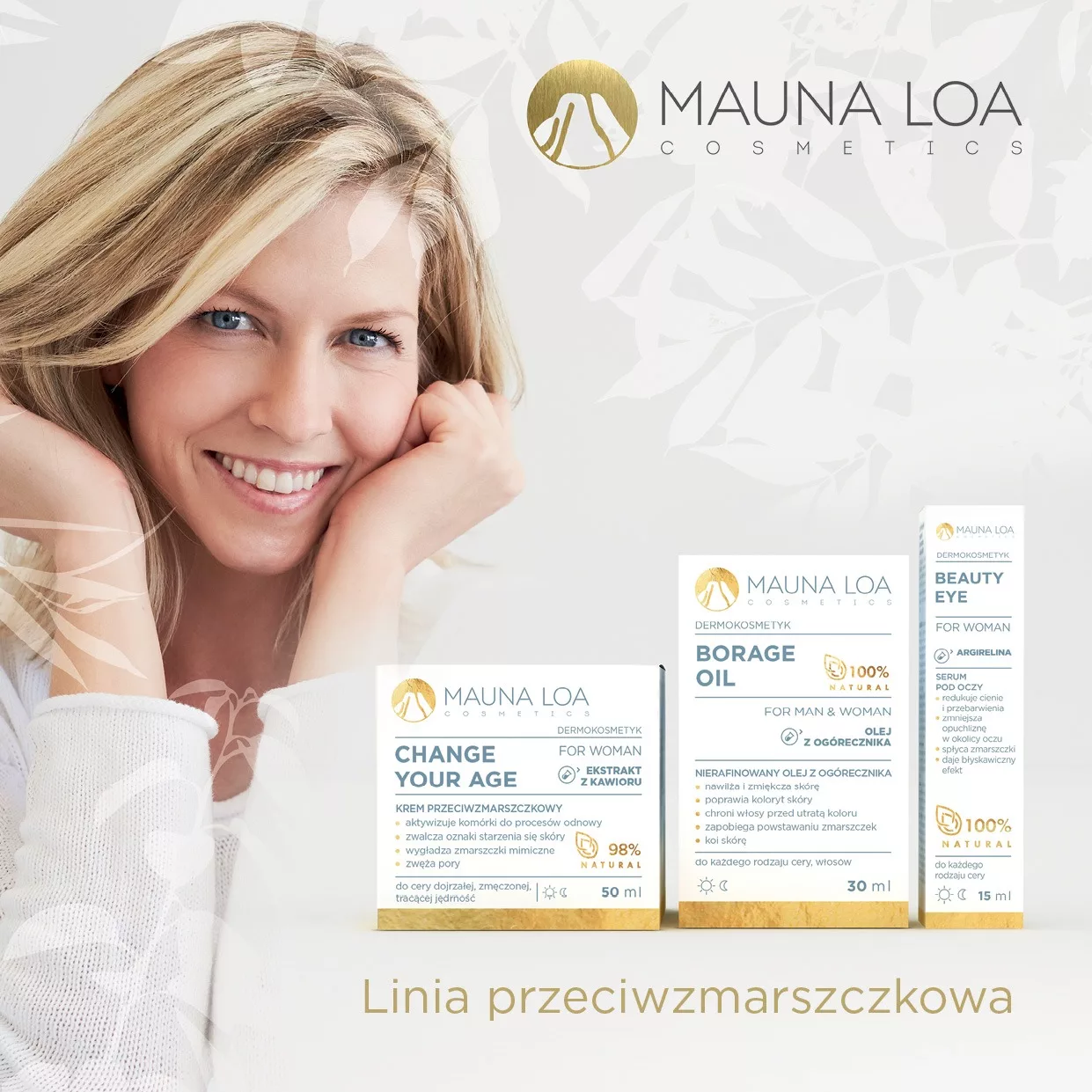 Projekt opakowania dla kosmetyku z linii przeciwzmarszczkowej MAUNA LOU przygotowany przez PharmaPack Design