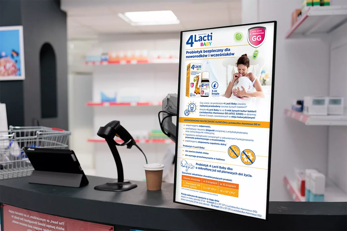 PharmaPack Design – projekt reklamy TV suplementu diety 4Lacti Baby