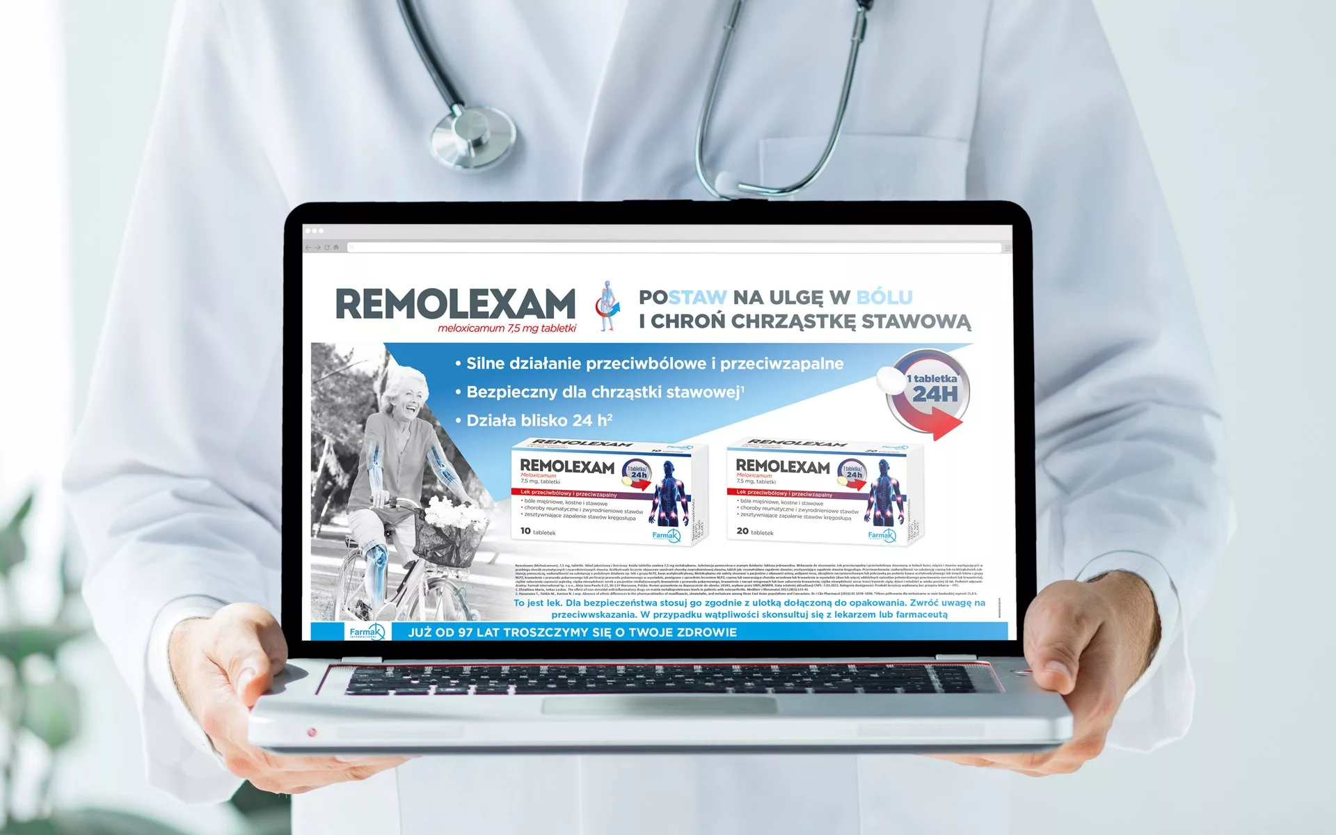 Projekt baneru leku RX Remolexam przygotowany przez PharmaPack Design