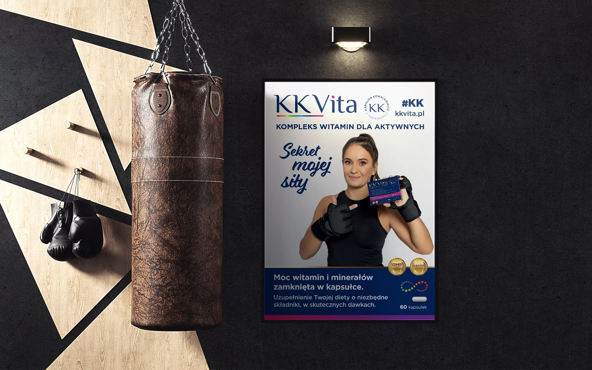 Projekt plakatu KK VITA kompleks witamin dla aktywnych, wykonany przez PharmaPack Design