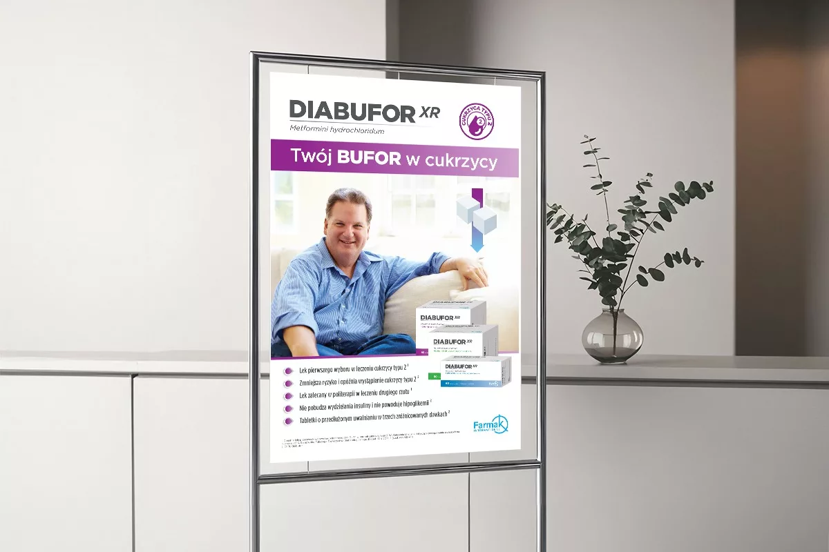 Projekt i wykonanie baneru dla leku DIABUFOR XR - PharmaPack Desing