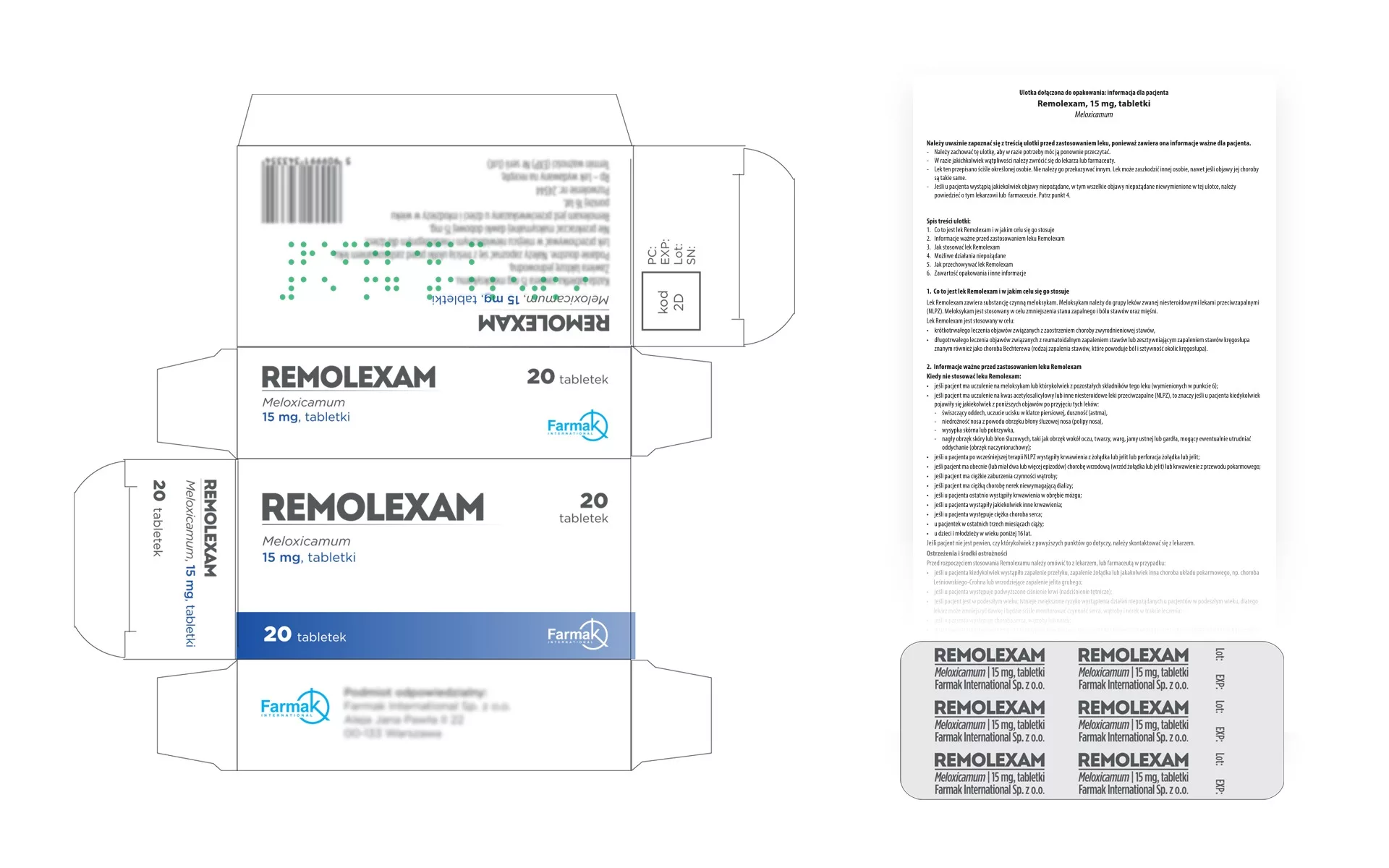 Projekt i produkcja opakowania dla leku REMOLEXAM - PharmaPack Desing