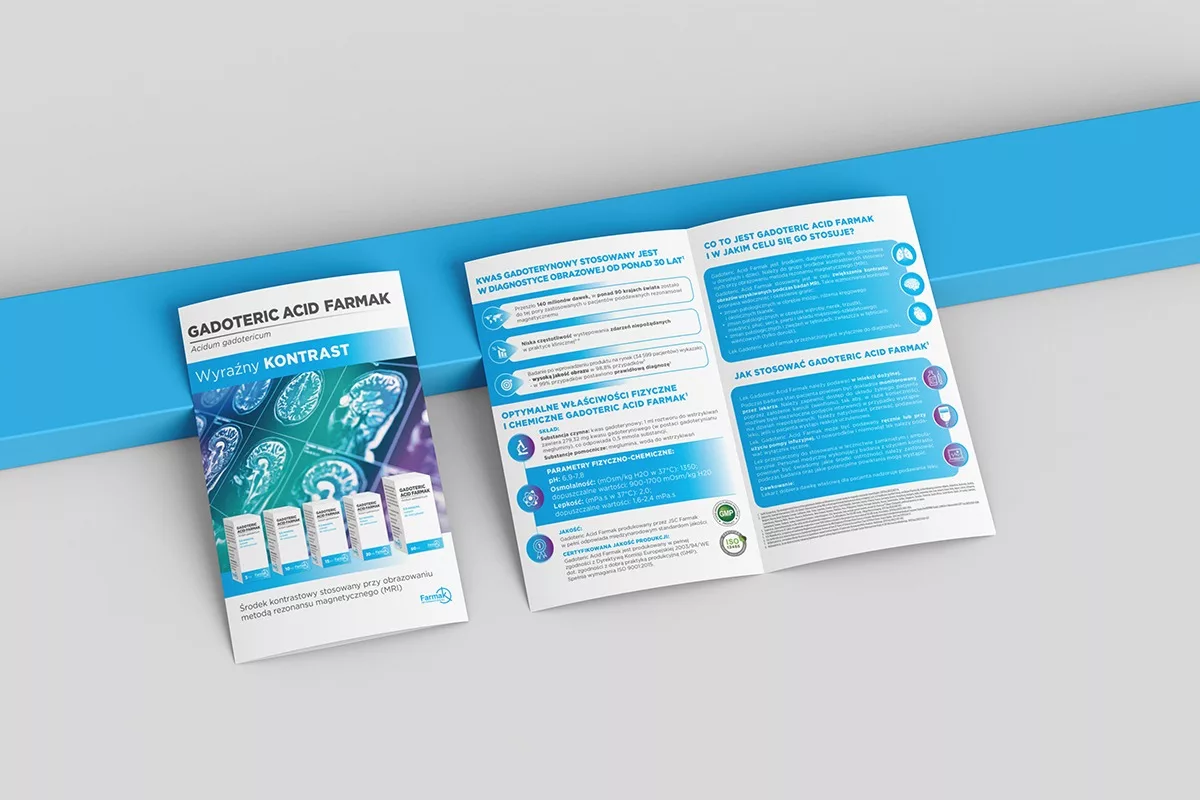 Projekt ulotki informacyjnej leku RX GADOTERIC wykonany przez PharmaPack Design