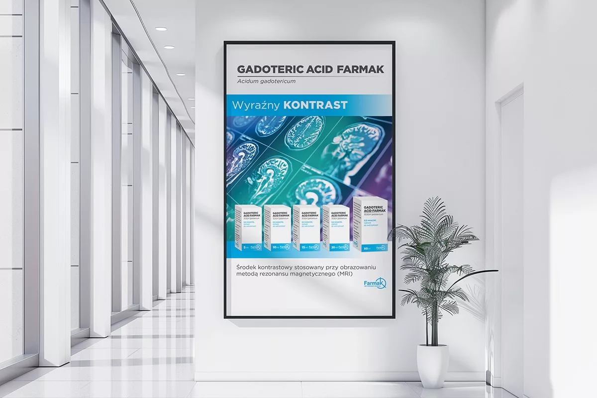 PharmaPack Design – projekt plakatu leku RX GADOTERIC ACID FARMAK