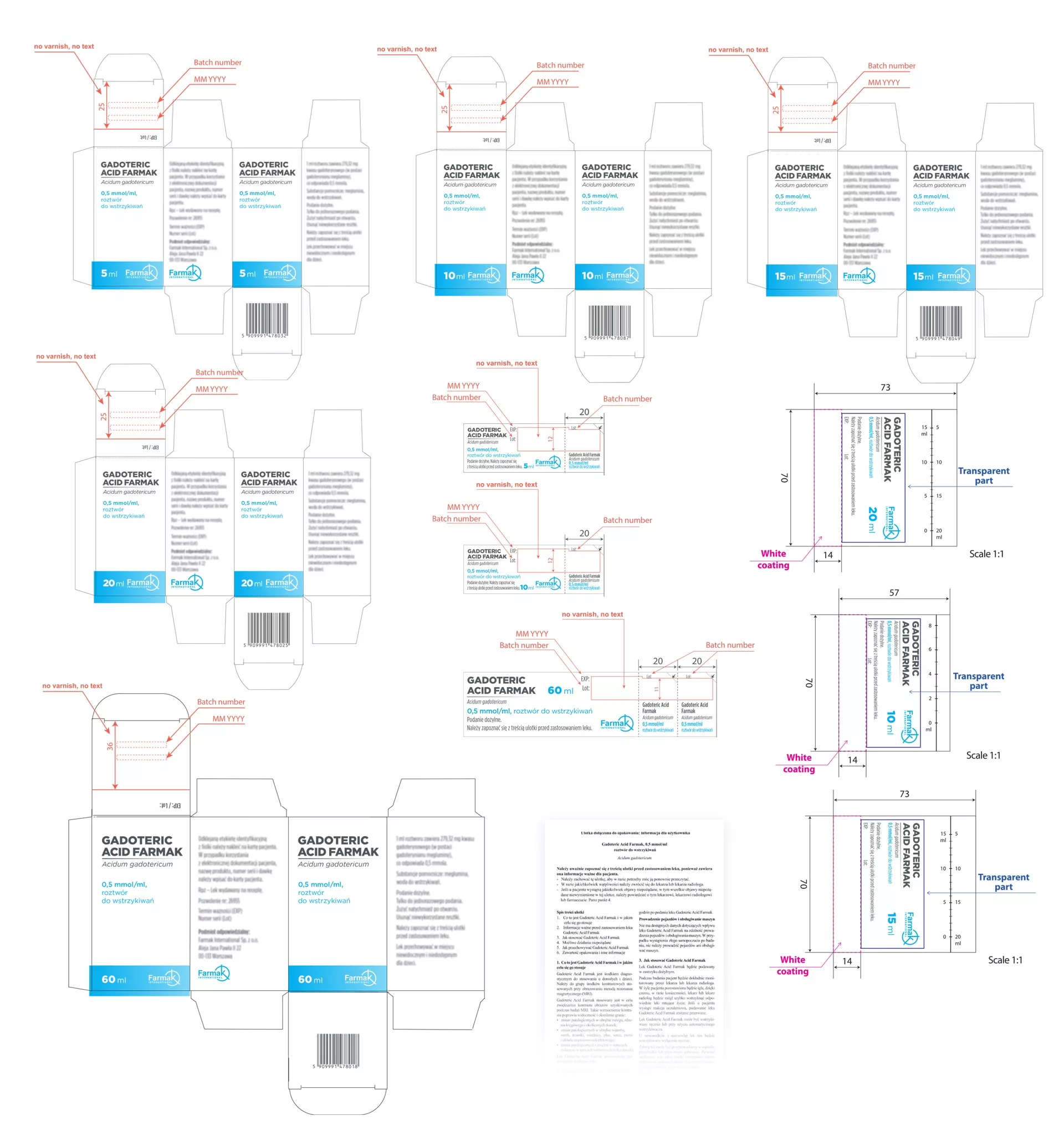 Projekt opakowania leku RX GADOTERIC wykonany przez PharmaPack Design
