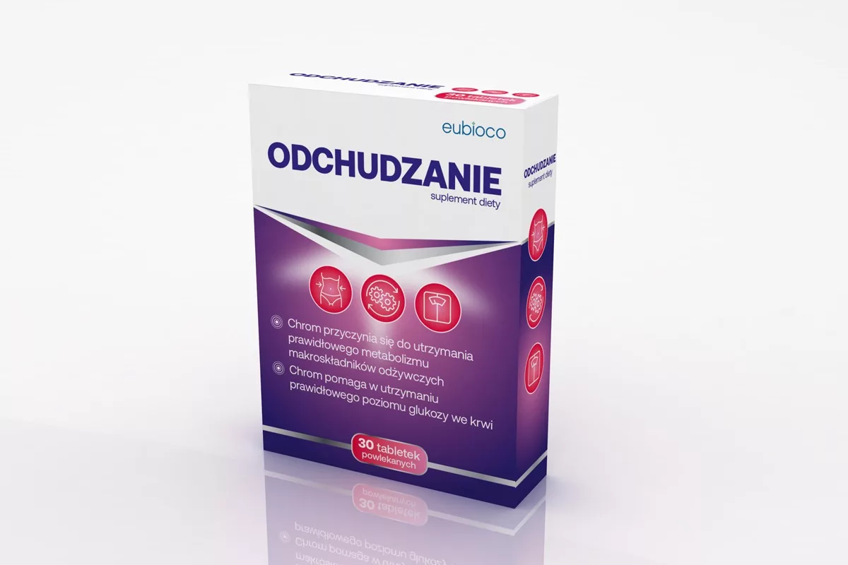 Opakowanie suplementu diety Odchudzanie marki Eubioco zaprojektowane przez PharmaPack Design