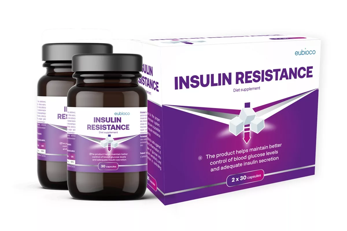 Projekt opakowania suplementu diety Insulin Resistance marki Eubioco autorstwa PharmaPack Design