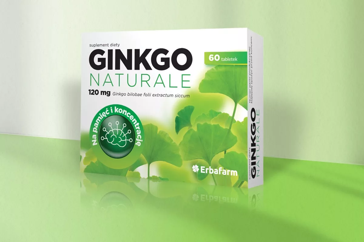 Projekt graficzny opakowań suplementów diety Ginkdo dla Elbafarm opracowany przez PharmaPack Design