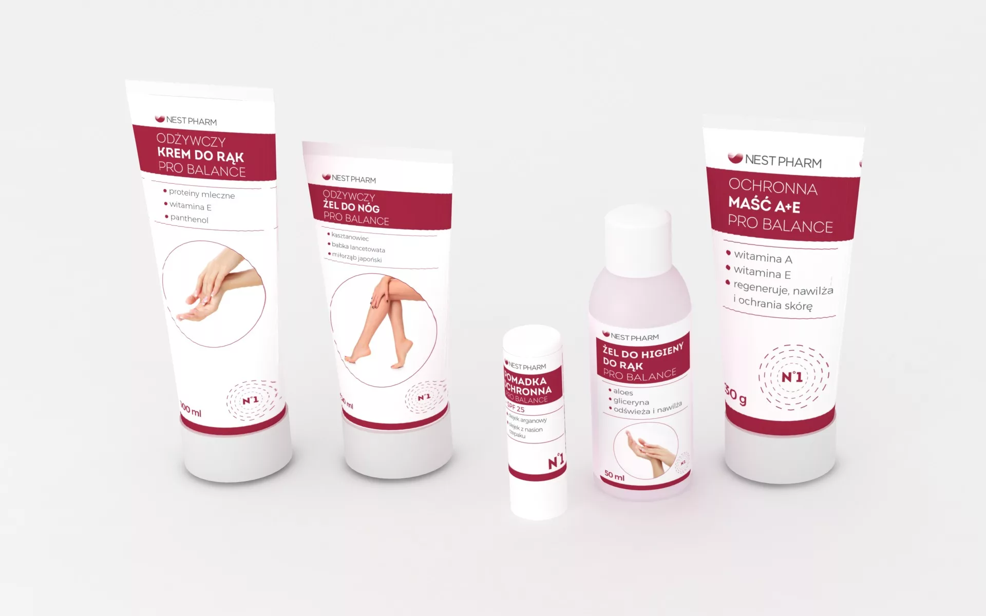 Projekt graficzny i opakowania kosmetyków NESTPHARM – pełna obsługa
