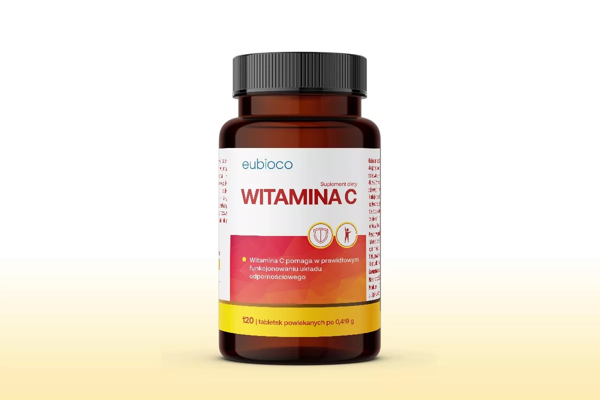 Projekt opakowania suplementu diety Witamina C Eubioco przygotowany przez PharmaPack Design