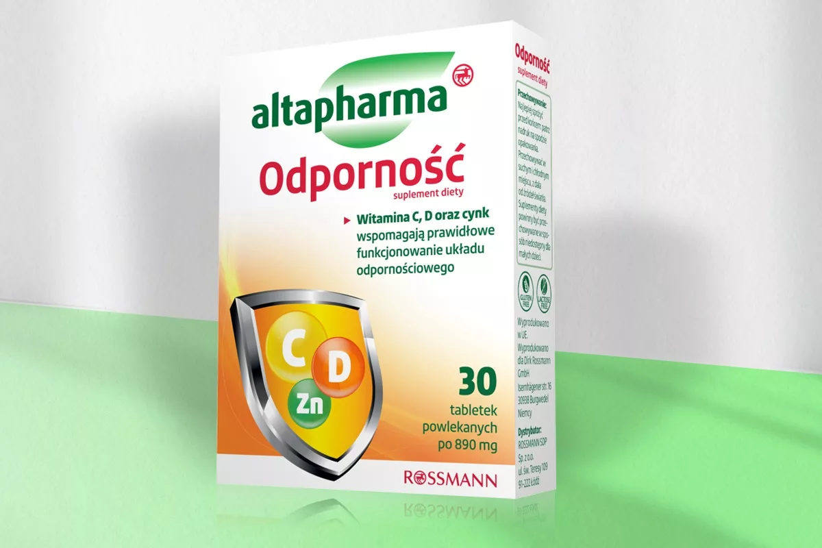 Projekt opakowania suplementu diety na odporność ALTAPHARMA, wykonany przez PharmaPack Design