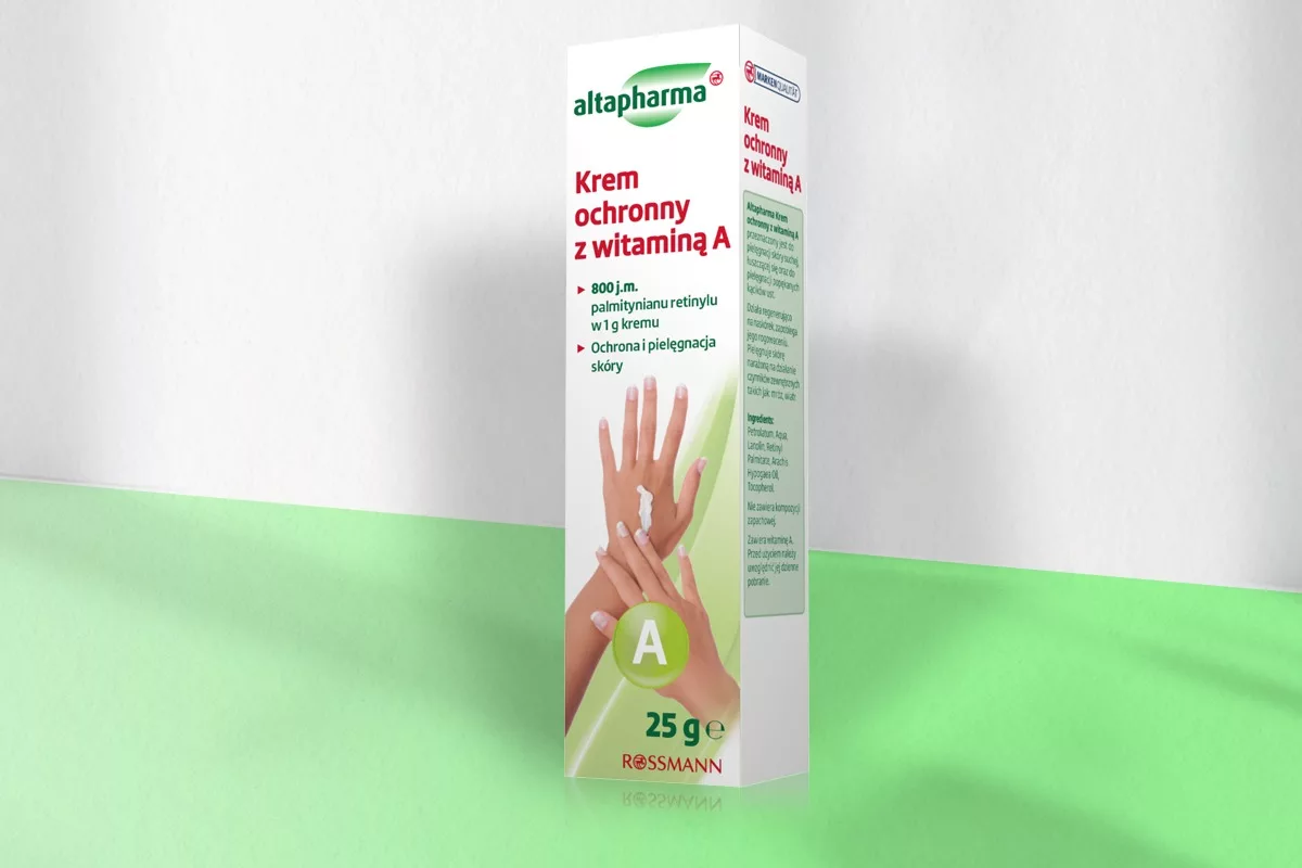Projekt opakowania kremu ochronnego ALTAPHARMA (Rossmann), wykonany przez PharmaPack Design