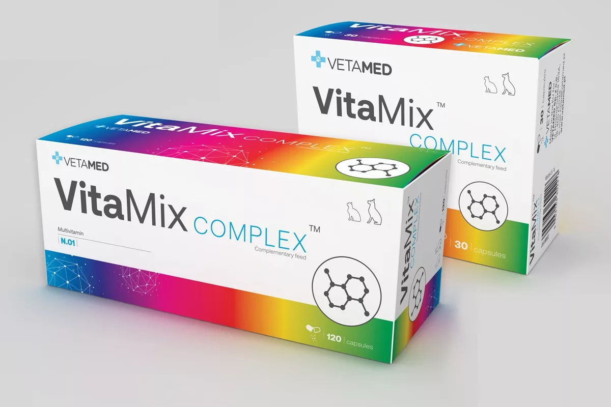Nowoczesny projekt opakowań suplementów diety dla zwierząt autorstwa PharmaPack Design