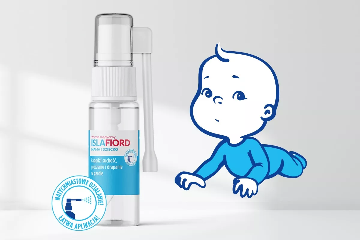 Opakowanie wyrobu medycznego Islafiord mama i dziecko zaprojektowane przez PharmaPack Design