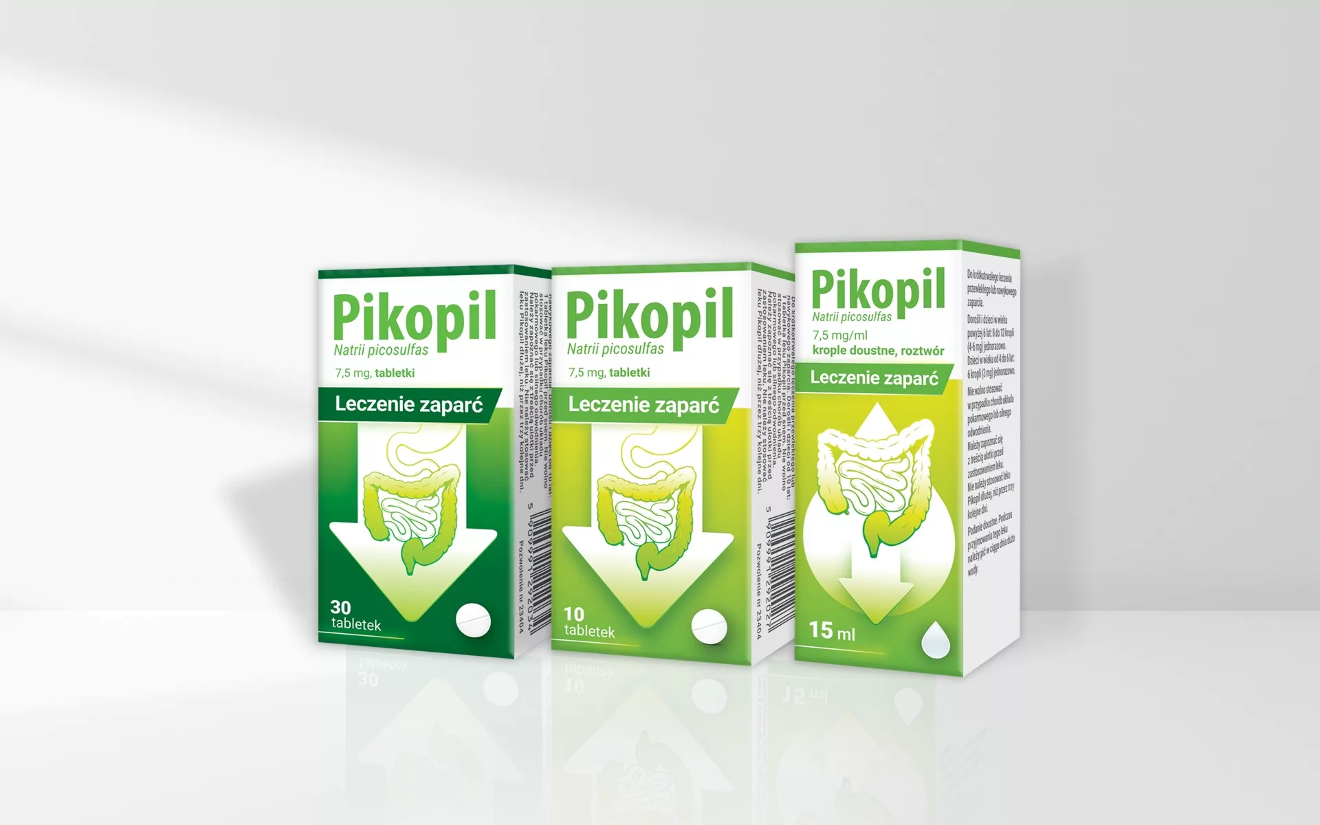 Projekt opakowania leku OTC Pikopil wykonany przez PharmaPack Design