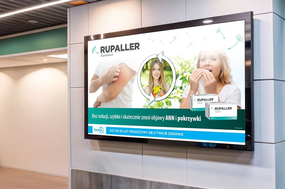 Ekran przedstawiający reklamę leku RX Remolexam wykonaną przez PharmaPack Design
