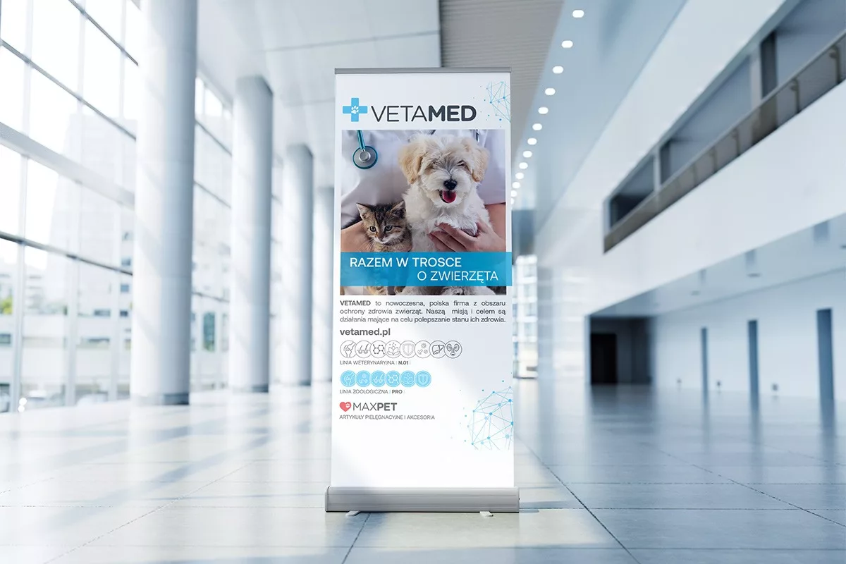 PharmaPack Design – projekt i wykonanie rollupu Vetamed