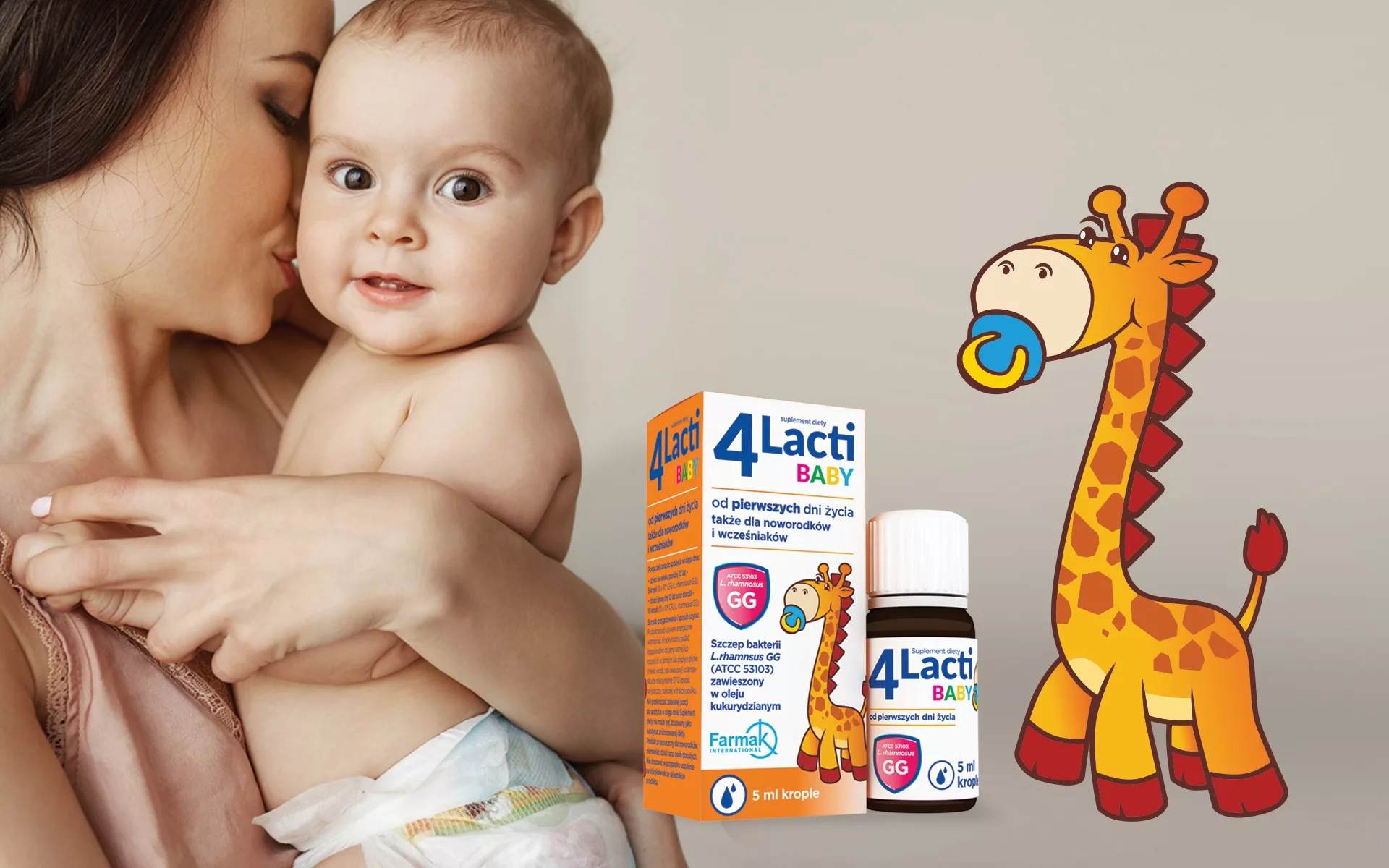 Projekt opakowania kropli 4Lacti Baby przygotowany przez PharmaPack Design